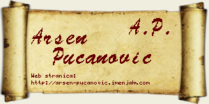 Arsen Pucanović vizit kartica